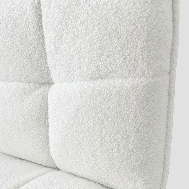 Homla, Nelox, fotel w tkaninie teddy bouclé, ecru, 63-69-73 cm