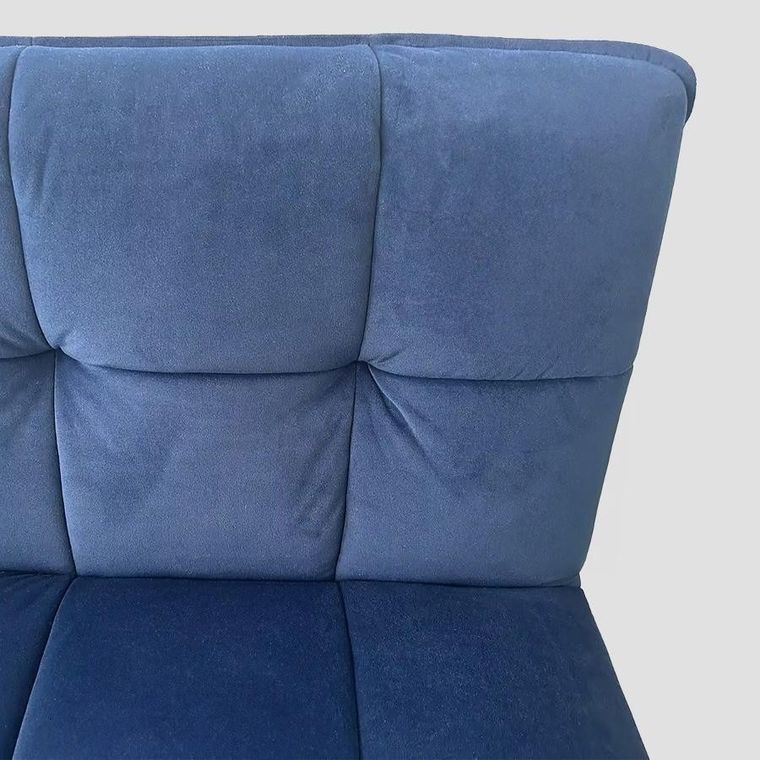 Homla, Nelox, fotel welurowy, granatowy, 63-69-73 cm