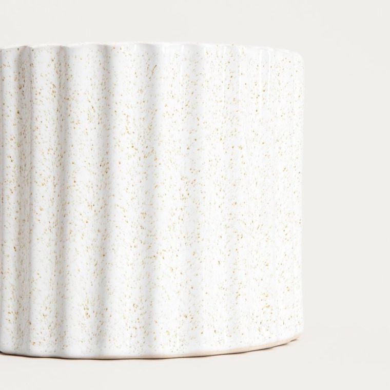 Homla, Novo, osłonka na doniczkę, ryflowana, 15-15-13 cm