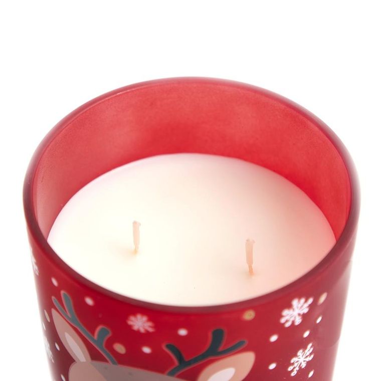 Homla, Padi, świeca zapachowa, z reniferem, czerwona, 300 g, 872230