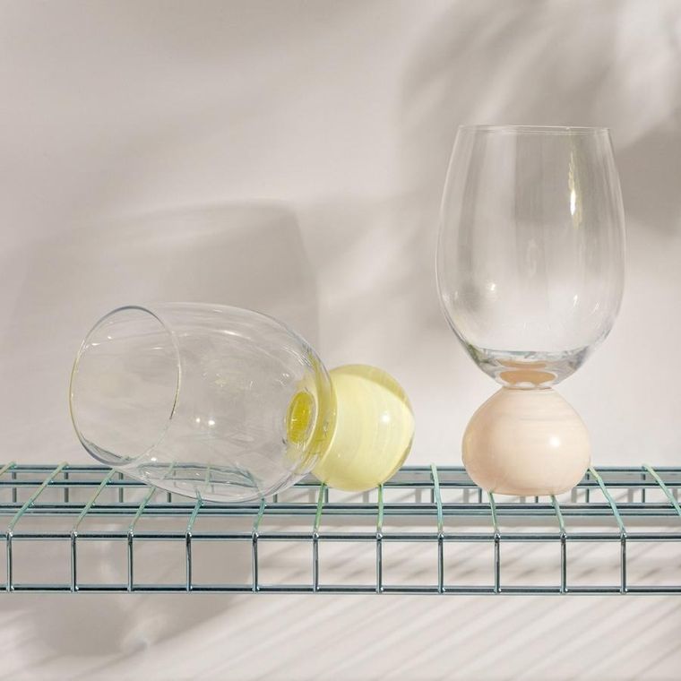 Homla, Pallora, kieliszek, z mleczną beżową kulą, 0,4l