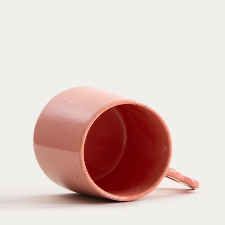 Homla, Pelma, kubek, różowy z uchem w kształcie kwiatka, 0,4l