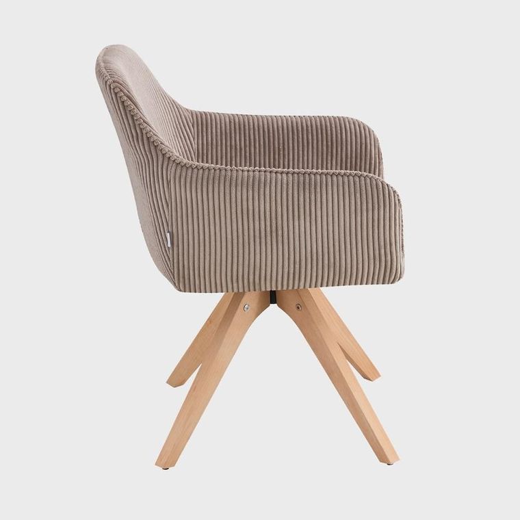 Homla, Pema, krzesło, sztruksowe brązowe, 56-60-82 cm