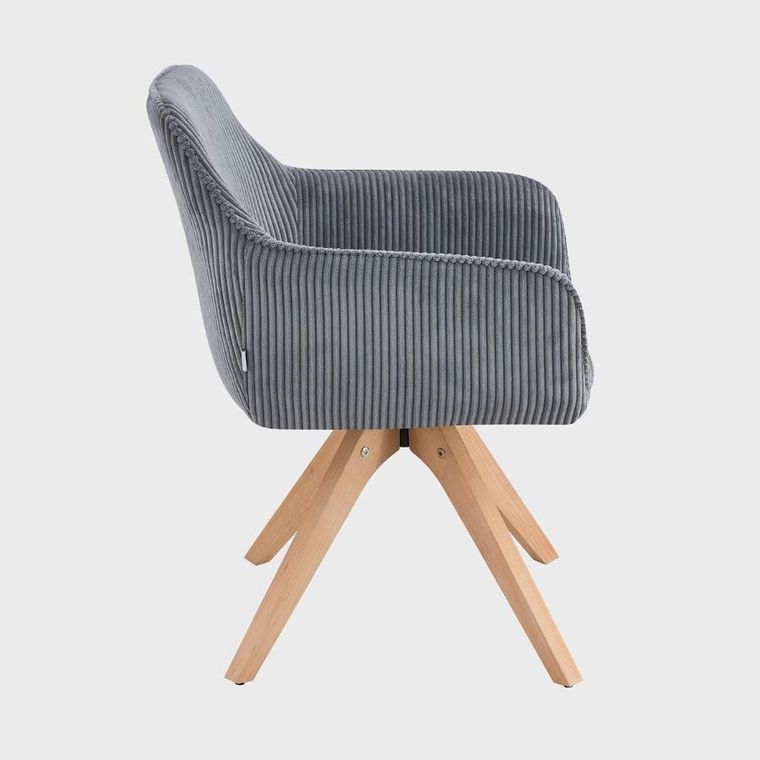 Homla, Pema, krzesło sztruksowe, ciemnoszare, 56-60-82 cm