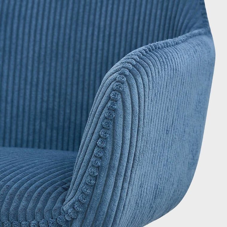 Homla, Pema, krzesło sztruksowe, granatowe, 56-60-82 cm