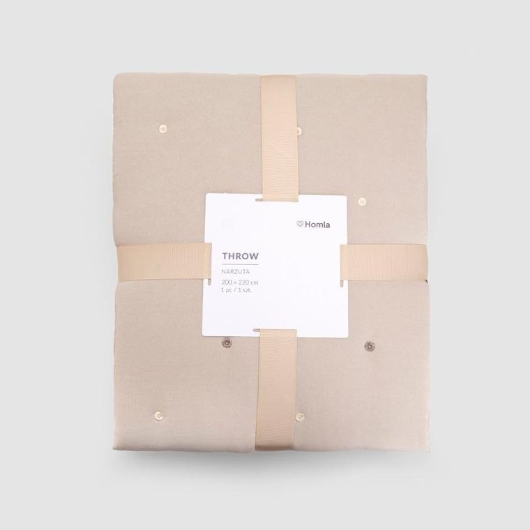 Homla, Quilly, narzuta, pikowana beżowa, 200-220 cm