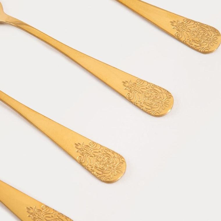 Homla, Regalia, zestaw widelczyków deserowych, złotych, 4 szt.