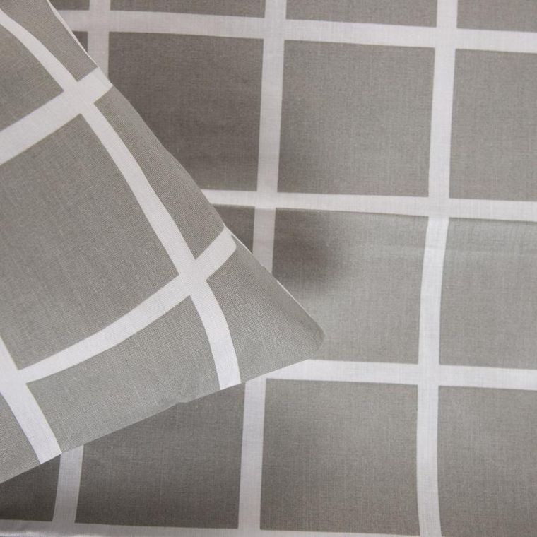 Homla, Reyes, pościel, bawełniana dwustonna szaro-biała, 140-200 cm