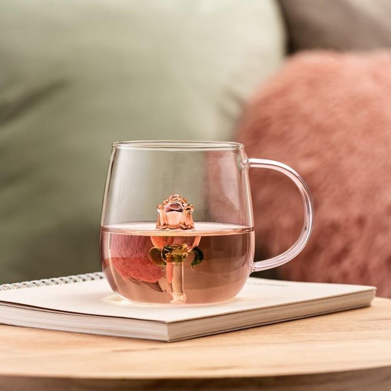 Homla, Rosado, szklanka, z różą, 0,4l