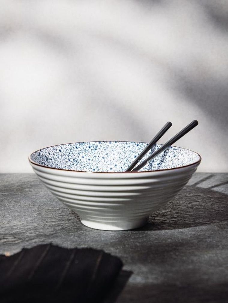 Homla, Salado, miska, w kwiaty z brązowym rantem, 21 cm