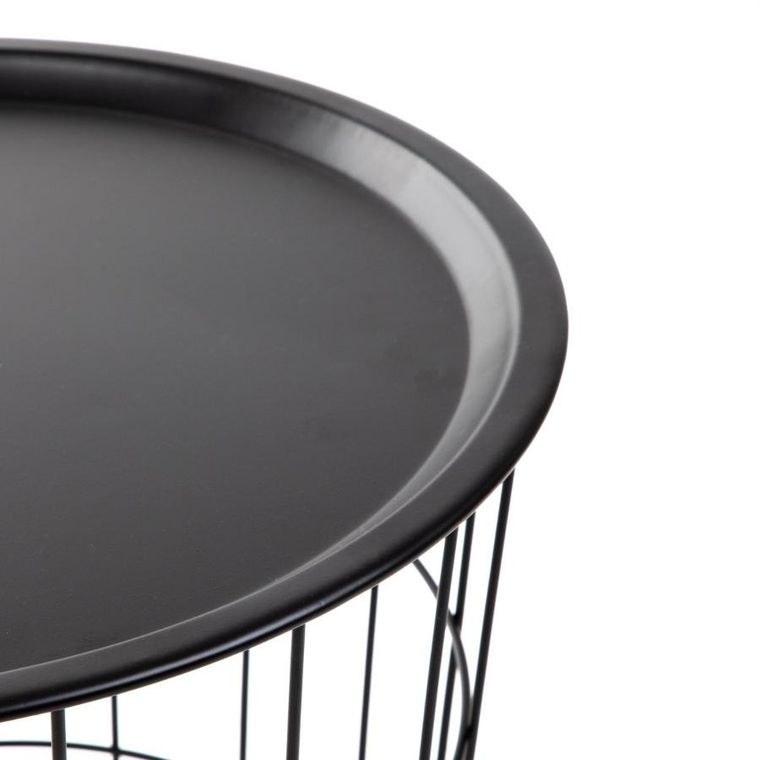 Homla, Scandi, stolik, czarny z czarnym blatem, 41-41-41 cm