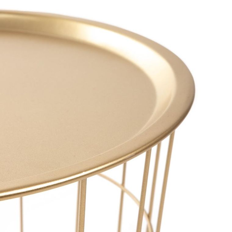 Homla, Scandi, stolik, złoty ze złotym blatem, 41-41-41 cm