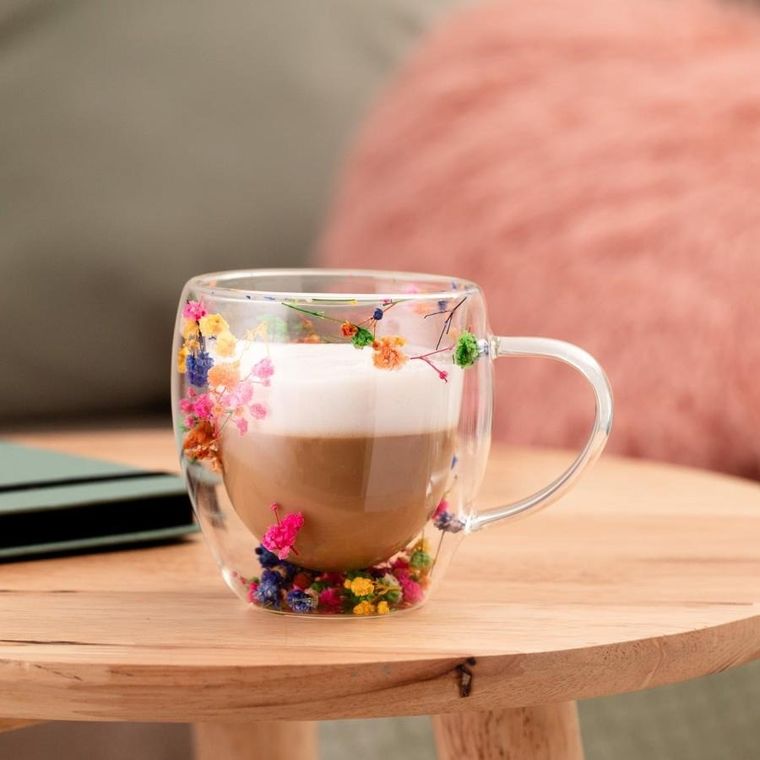 Homla, Seco, szklanka, z podwójną ścianką i kwiatami, 0,25l