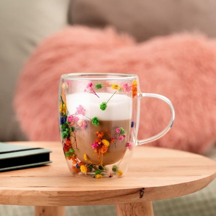 Homla, Seco, szklanka, z podwójną ścianką i kwiatami, 0,35l