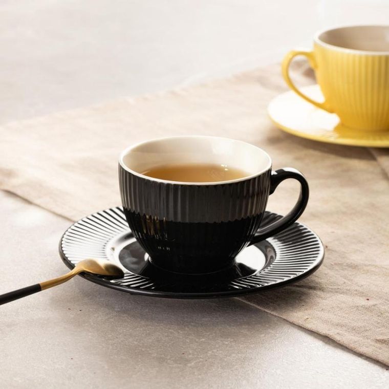 Homla, Siena, filiżanka ze spodkiem, czarna, 240 ml