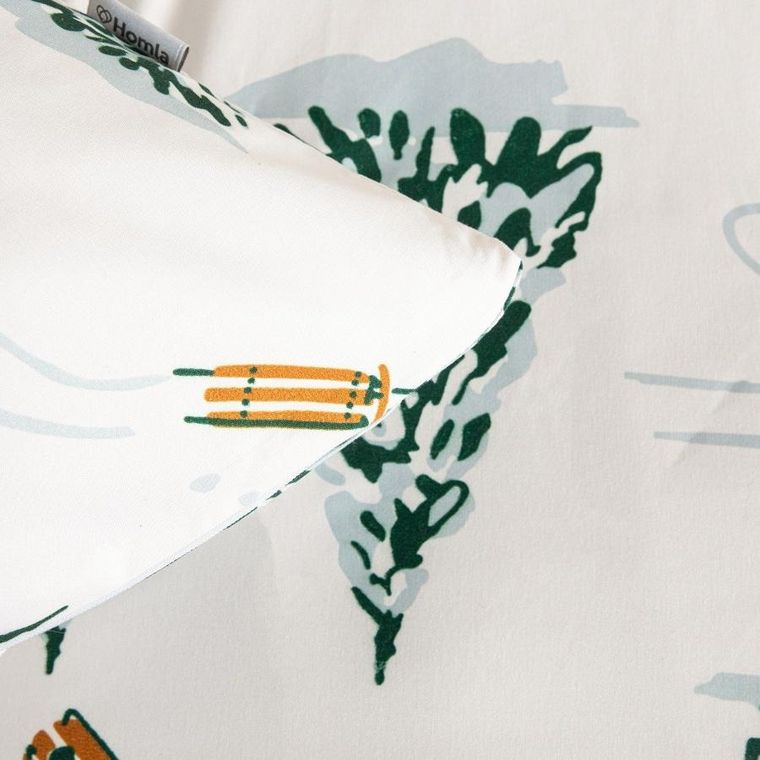 Homla, Skiers, pościel, z mikrofibry w świąteczny wzór, 140-200 cm