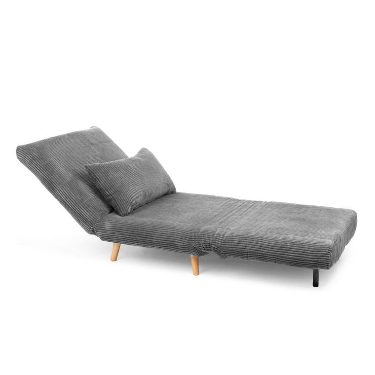 Homla, Solace, sofa sztruksowa, 1-osobowa, z funkcją spania, szara, 83-91-84 cm, 871639