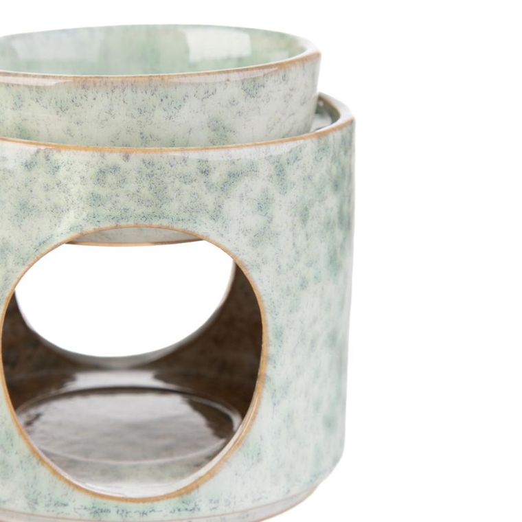 Homla, Soleto, kominek, ceramiczny zielony, 9-9-10 cm