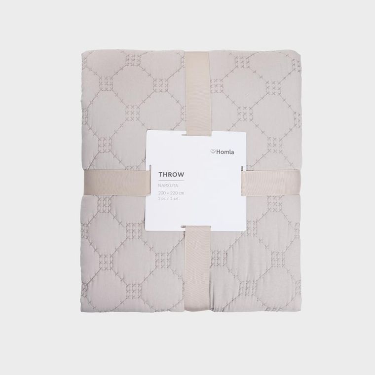 Homla, Sprout, narzuta, pikowana beżowa, 200-220 cm