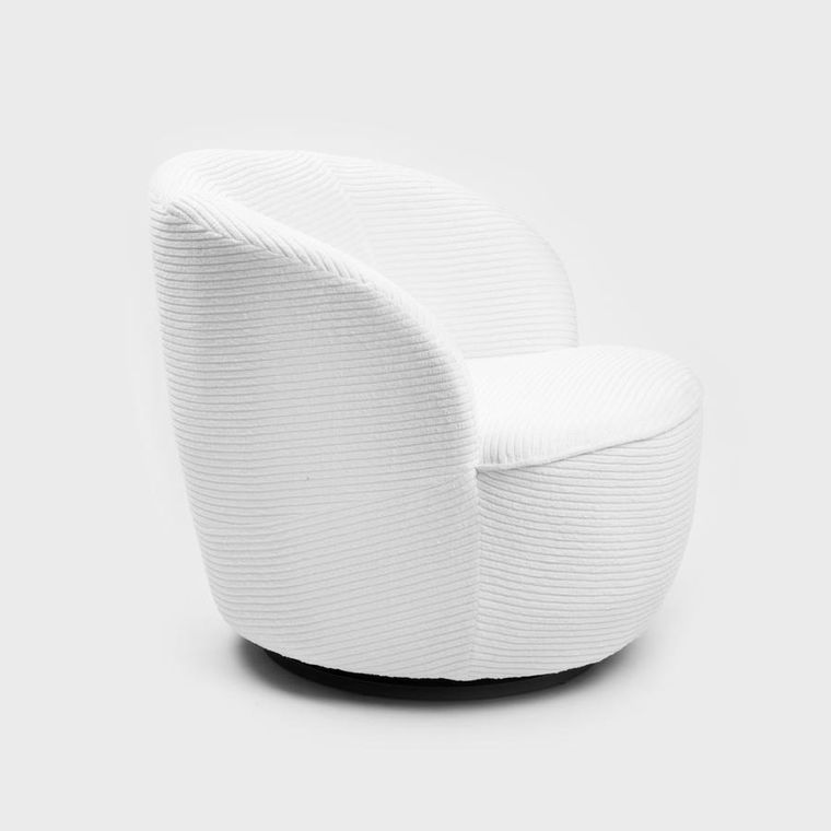 Homla, Svingen Faso, fotel obrotowy, sztruksowy, biały, 65.5-77-69 cm, 719325