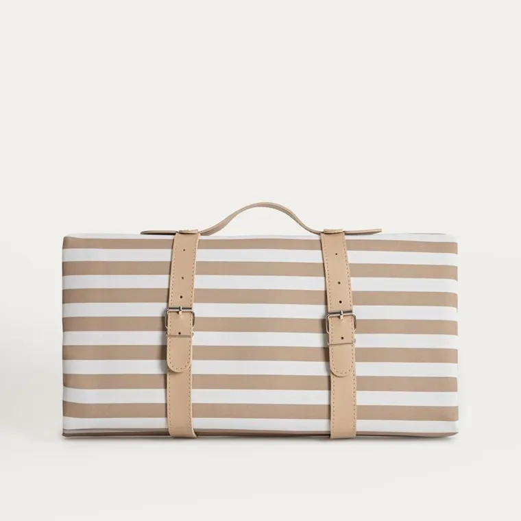 Homla, Tavi, mata plażowa, w beżowe paski, 150-200 cm