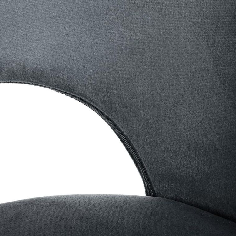 Homla, Tercio, Krzesło welurowe szare, 47-55-77 cm, 870984