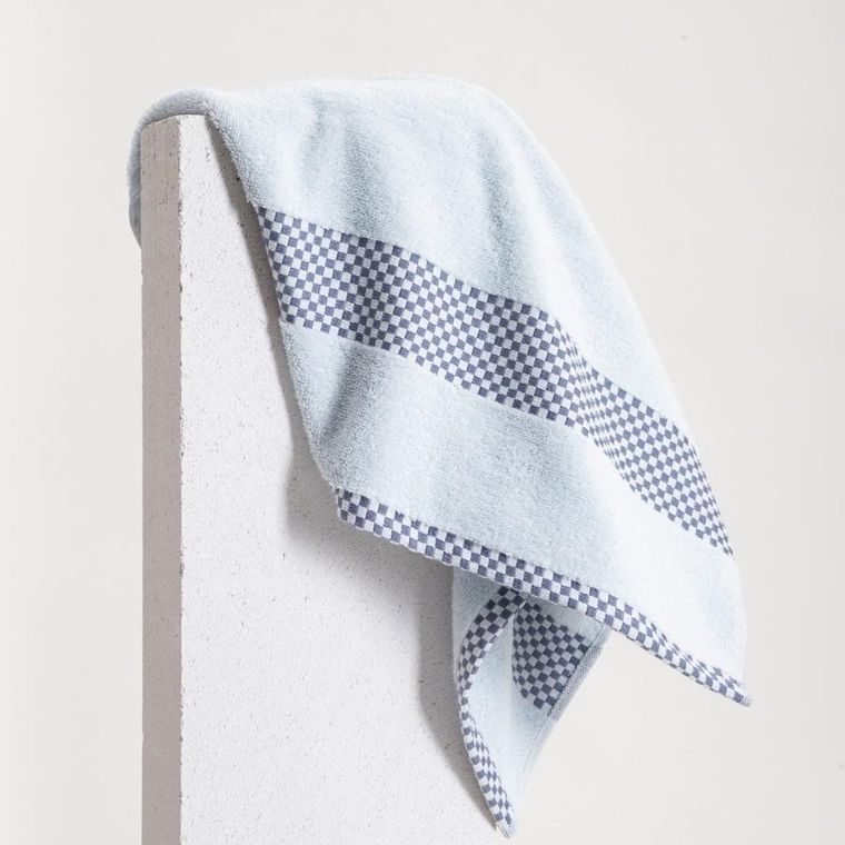 Homla, Tiva, ręcznik, z granatową kratką, 50-90 cm