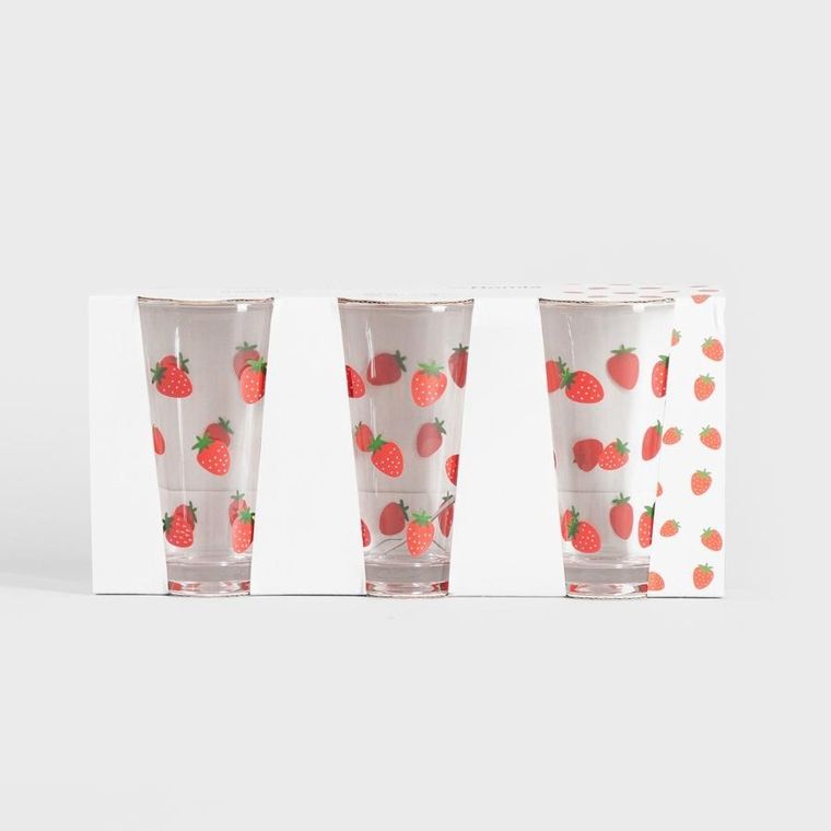 Homla, Token Summer, szklanka, w truskawki, 0,3l, 3 szt., 744433