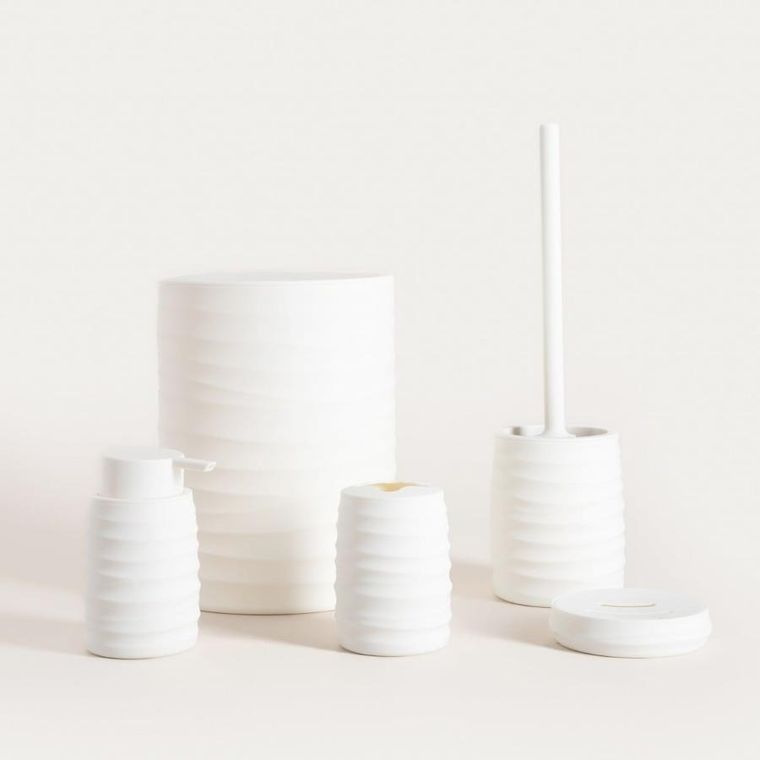 Homla, Torus, dozownik, z tłoczeniem, biały, 8,2-8,2-17 cm