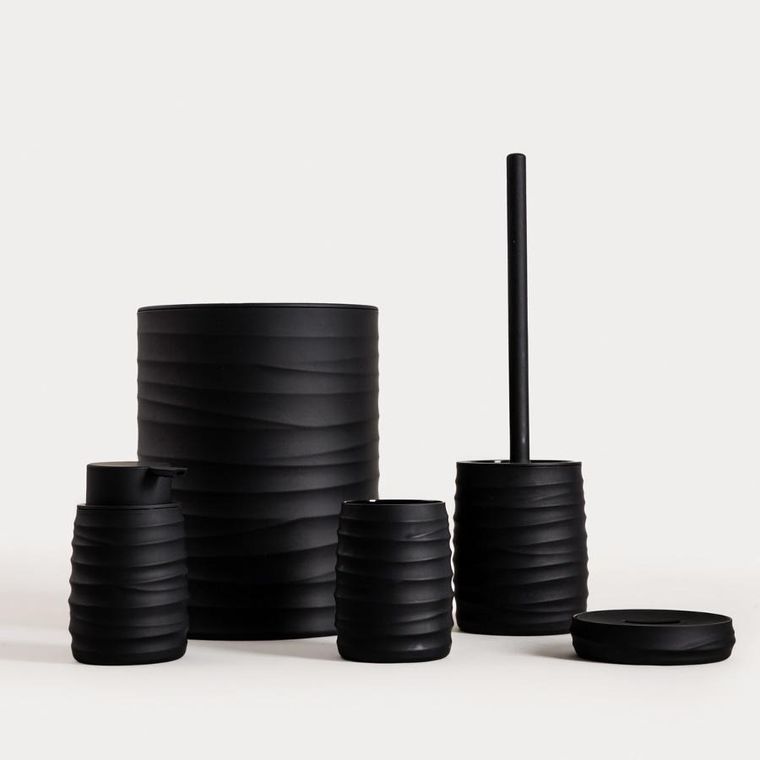 Homla, Torus, mydelniczka, z tłoczeniem czarna, 11-11-2,5 cm