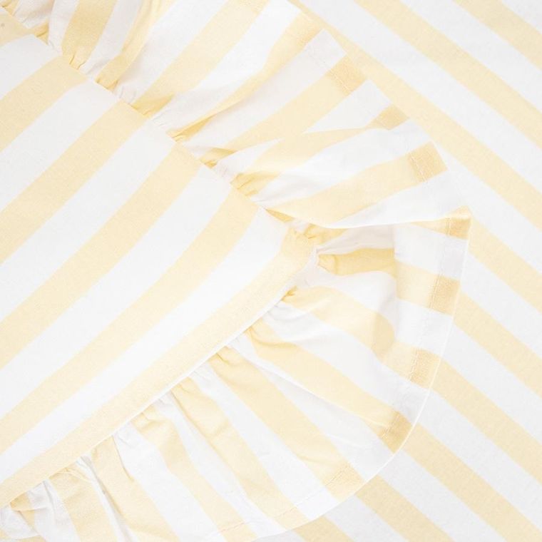 Homla, Trudy, pościel, bawełniana w żółte paski z falbanką, 140-200 cm