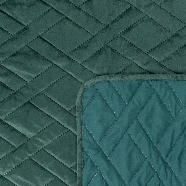 Homla, Tuala, narzuta welwetowa z pikowaniem, zielona, 200-220 cm, 745584