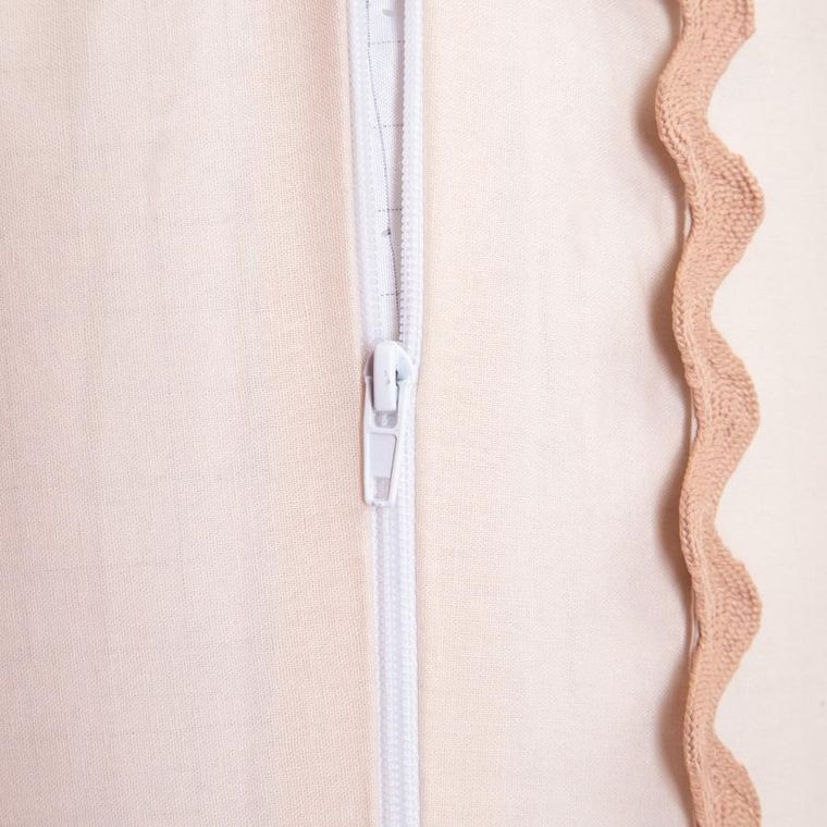 Homla, Vela, pościel, bawełniana z ozdobną lamówką beżowa, 200-220 cm