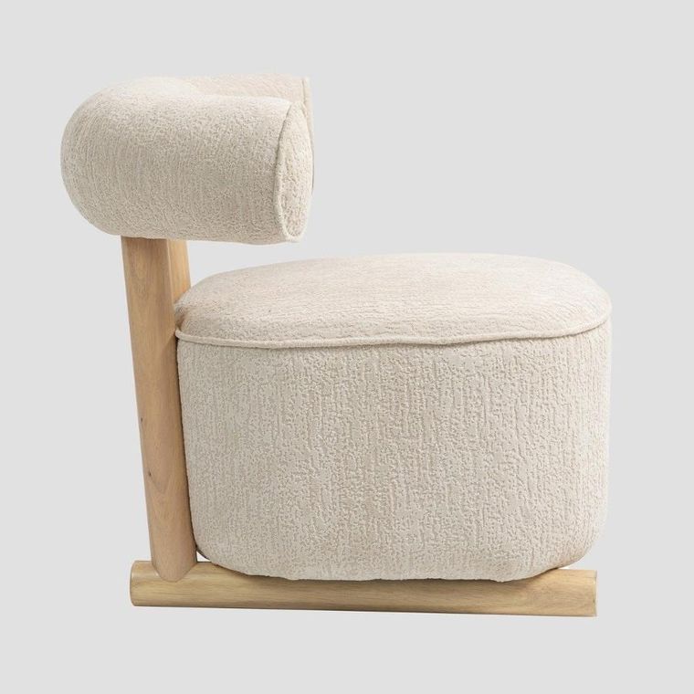 Homla, Vita, fotel, ecru, 72-81-67 cm