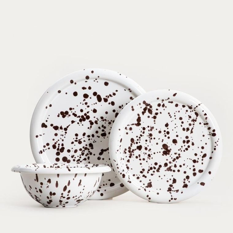 Homla, Wilora, talerz, obiadowy nakrapiany brązowy, 26 cm