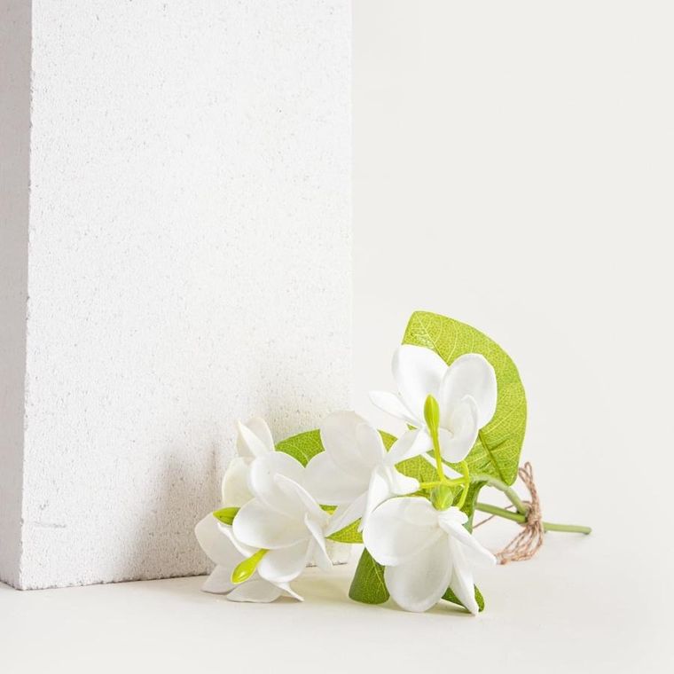 Homla, Witnes, bukiet kwiatów, biały, 40 cm