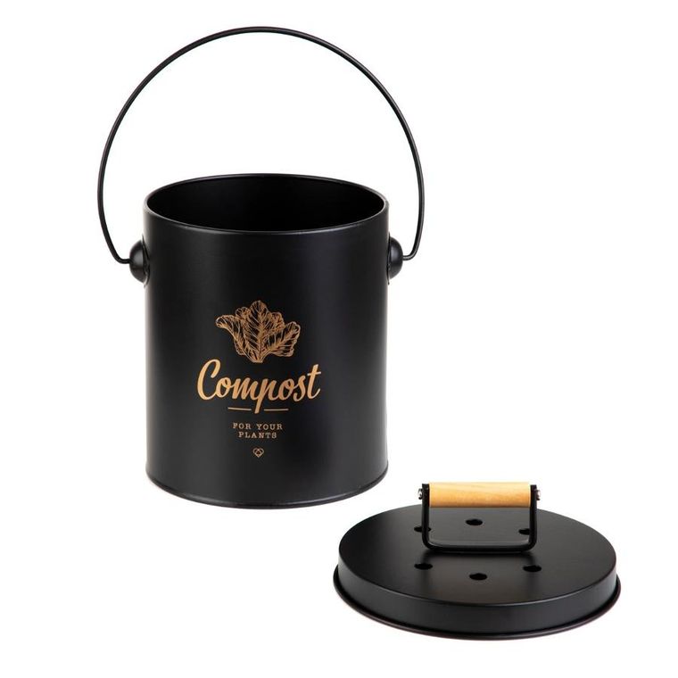 Homla, Yennis, pojemnik na kompost czarny, 18-16 cm