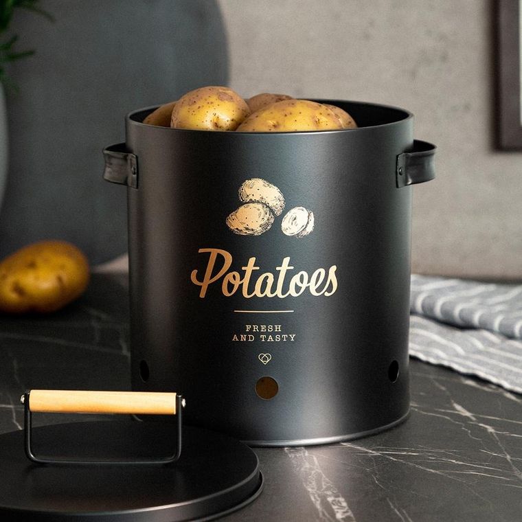 Homla, Yennis, pojemnik na ziemniaki czarny, 23-22 cm