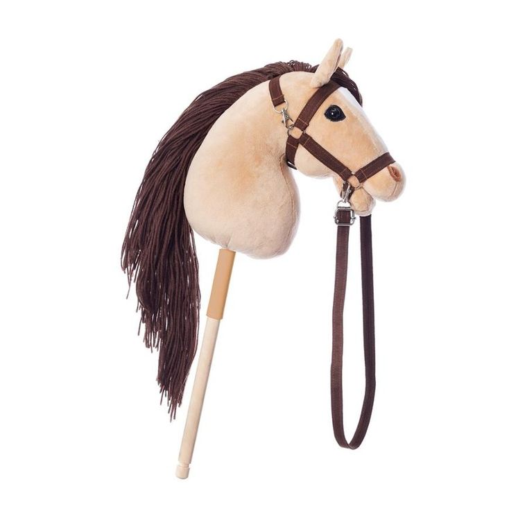Hoppihorse, Hobby Horse, konik na kiju, A3, długowłosy, beżowy