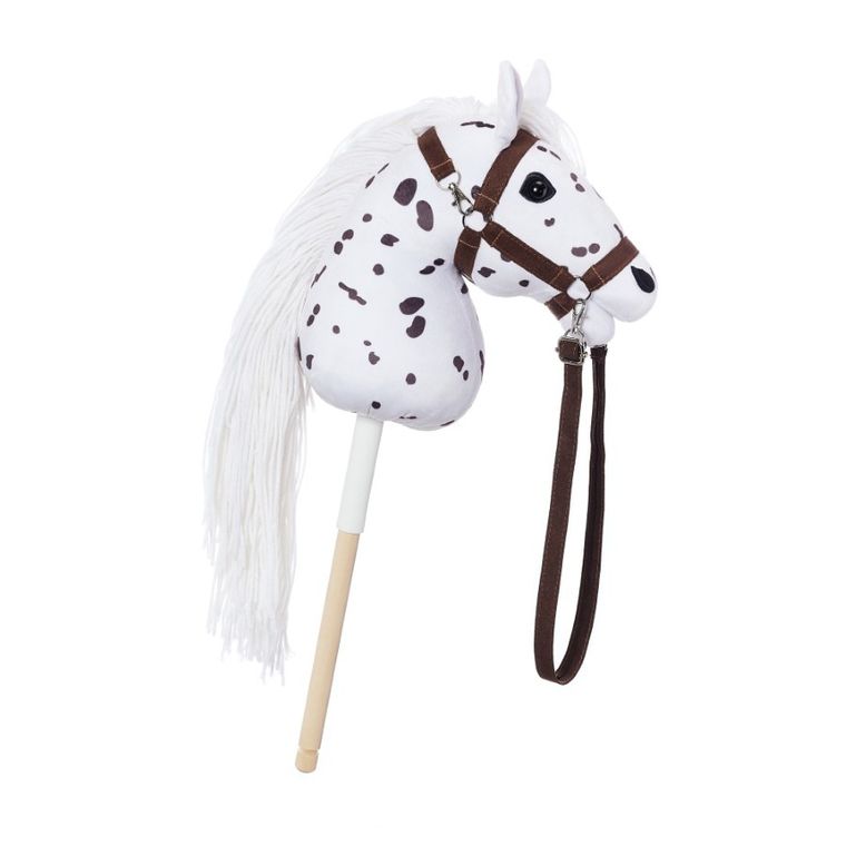 Hoppihorse, Hobby Horse, konik na kiju, A3, długowłosy, biały