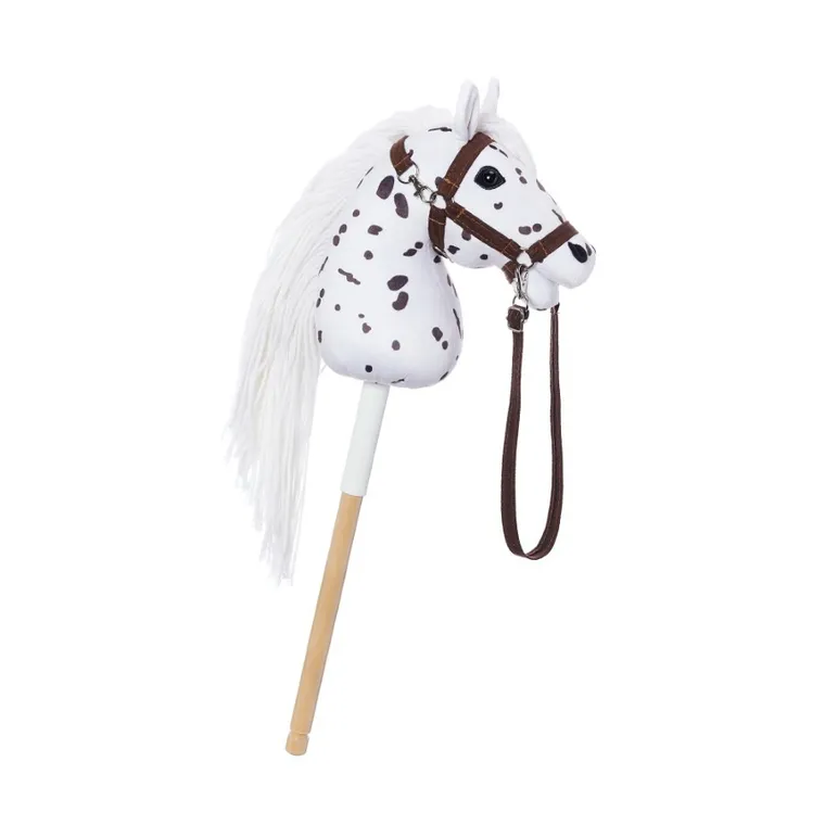 Hoppihorse, Hobby Horse, konik na kiju, A4, długowłosy, biały