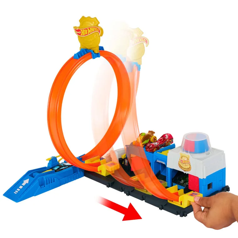 Hot Wheels City, Posterunek policji Super Pętla, zestaw do zabawy z autem