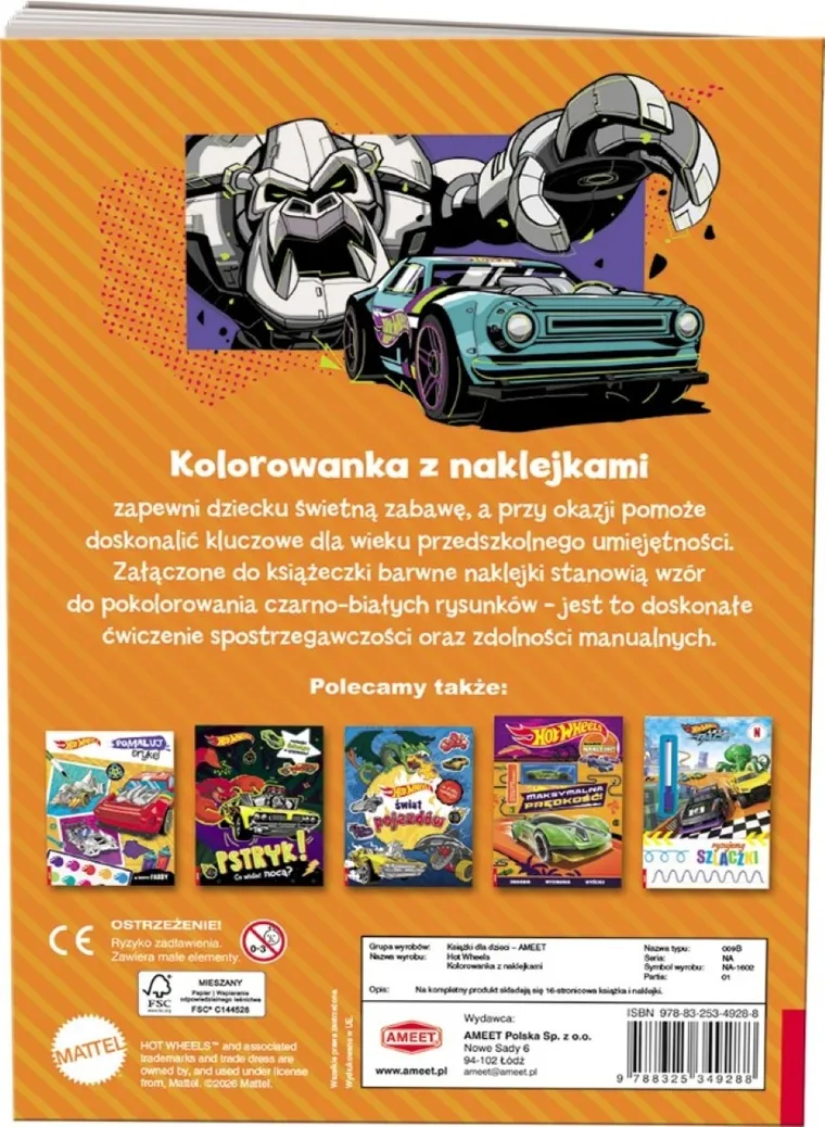 Hot Wheels. Kolorowanka z naklejkami