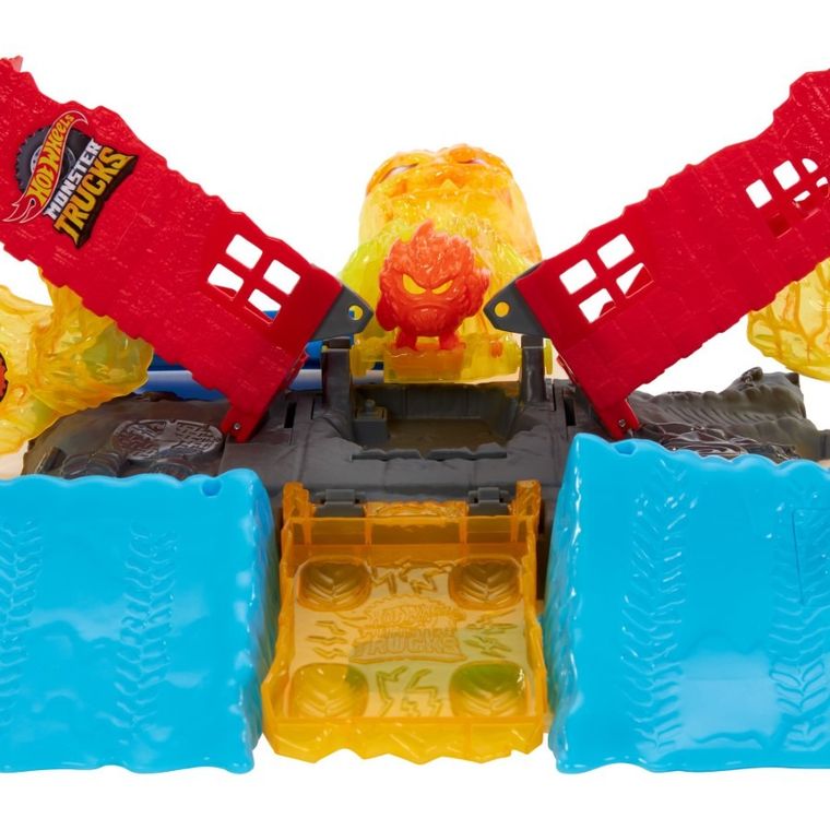 Hot Wheels, Monster Trucks Power Smashers, Wieża ognia - Wyzwanie, zestaw z autem 5-Alarm