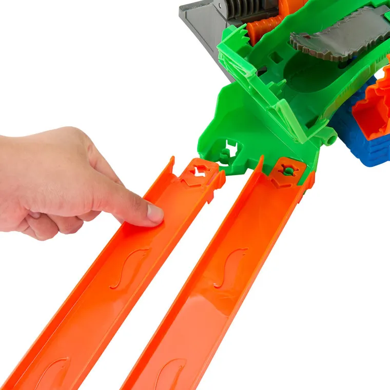 Hot Wheels, Monster Trucks, Rekiny vs Dinozaury - Smoczy wyścig, zestaw z 2 autami