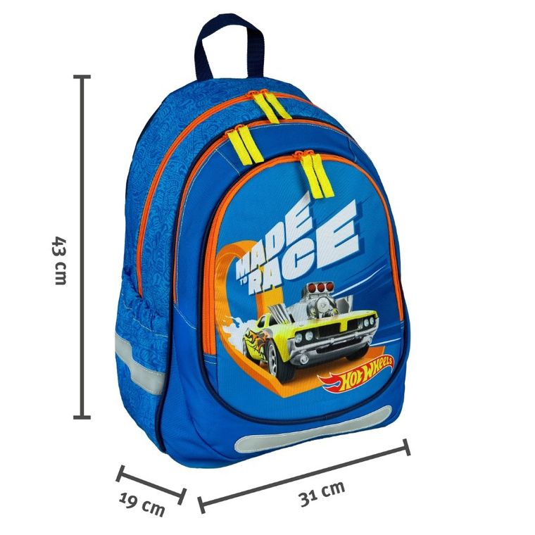 Hot Wheels, plecak szkolny, 2-komorowy