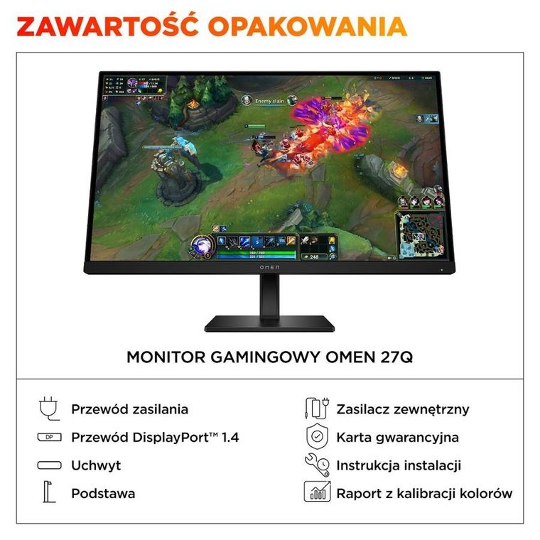 HP, monitor LED, QHD 27", OMEN 27q G2, AV4H6E9, 180Hz