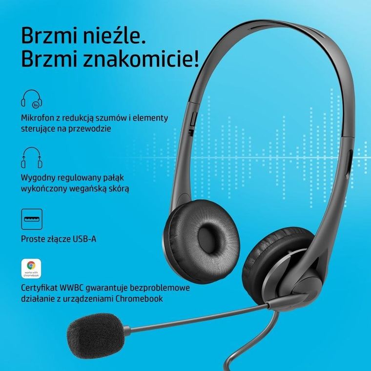 HP, Słuchawki G2, 428h5aa, USB, czarne