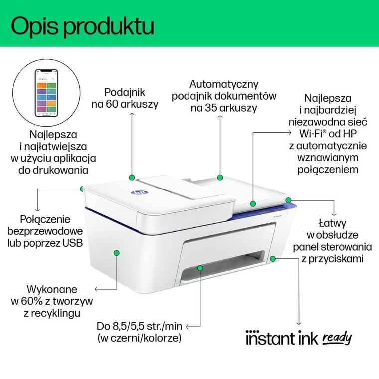 HP, urządzenie wielofunkcyjne, DeskJet 4230e, 60K30B