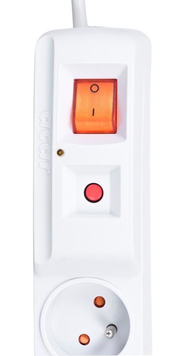 Hsk Data, listwa przeciwprzepięciowa, Alp-acarf5 5 X Ute, 10 A, 1.5m, biały